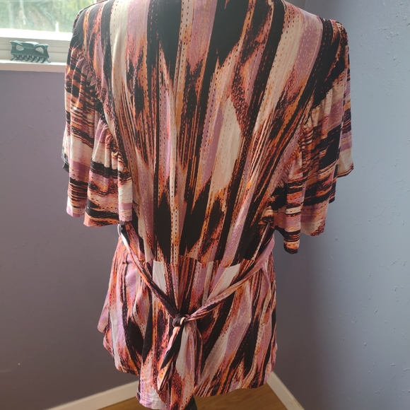 Multicolored v-neck blouse - Picture 3 of 4